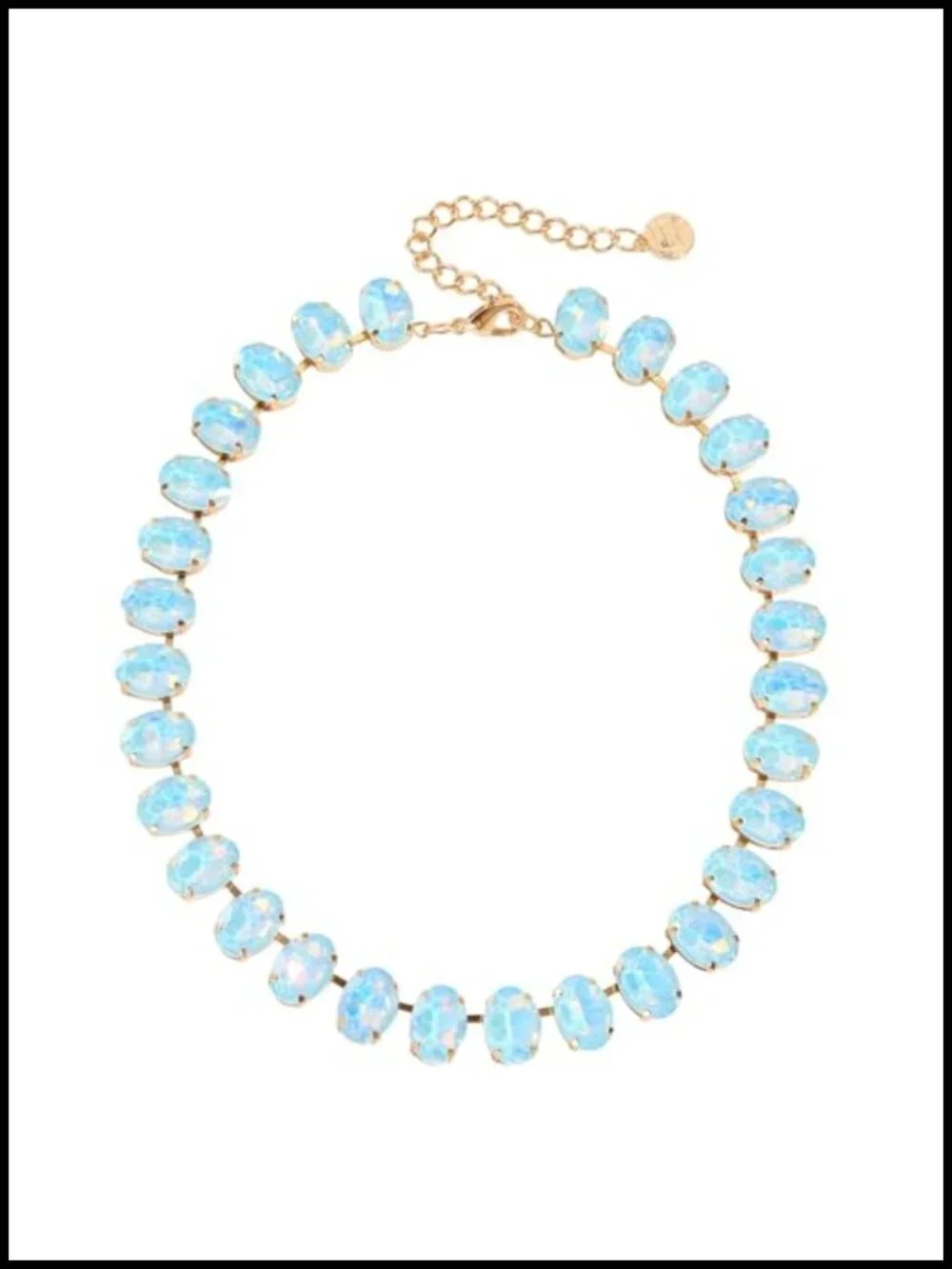 Oval Crystal Rhinestone Choker Necklace Wedding Bridal Jewelry